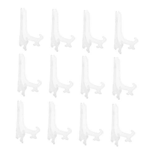 ERINGOGO Folding Tray Display Stand 12pcs Plastic Plate Rack Easel for Photos Books Art Collector Plates Decor