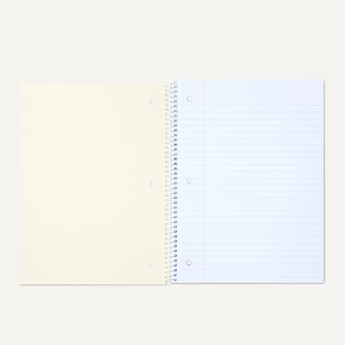 Amazon Basics Wide Ruled Spiral Notebook, 70 Sheets, 8" x 10-1/2, Light Blue, 2 pack image 4