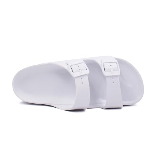 Women Cloud Slides with Arch Support Pillow Soft Adjustable Buckle Platform Sandals Lightweight Summer Beach Slippers Non-Slip Shower Shoes Khaki3