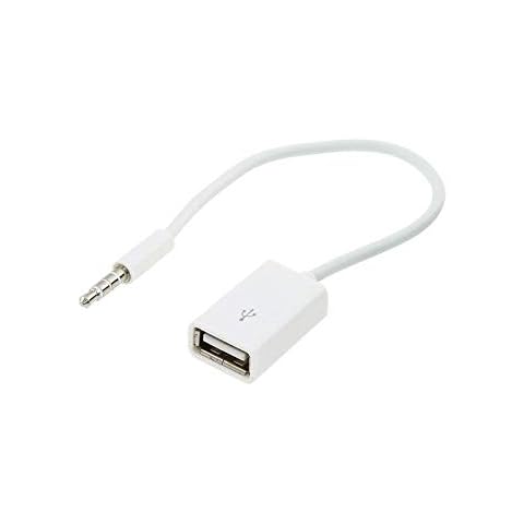 Adaptare 14030 Aux-in Cable 10 cm Jack 3.5 mm to USB 2.0 Female Type A White Cover