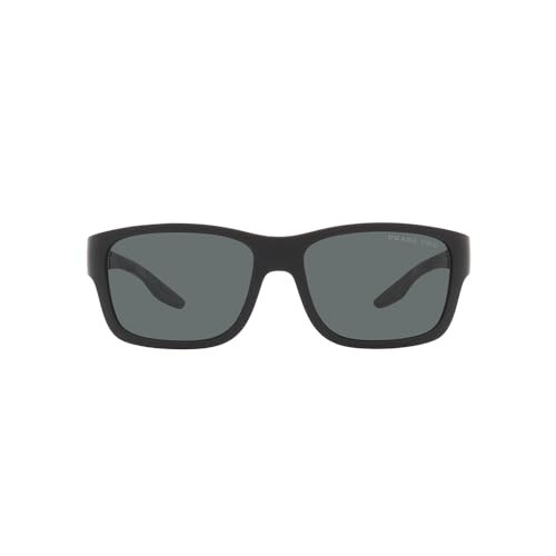 Prada Lunettes de soleil homme, Caoutchouc noir/gris foncé, One Size (Herstellergröße: 65)