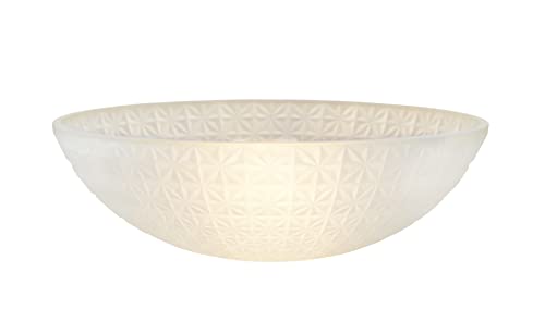 Image of Aspen Creative 25015-76-1 Replacement Frosted with Diamond Pattern Glass shade for Flush Mount or Semi-Flush Mount, 1 /2 inch Center Hole, 11-7 /8 inch Diameter x 3-5 /8 inch Height