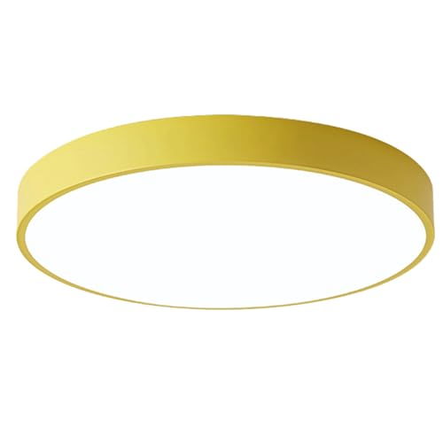 DOBQHWY Lámpara Techo Circular Color Macarrón Luces Panel Instalación Empotradas Iluminación Techo Hierro Moderna Lámpara Techo Delgada Acrílico Súper Brillante para Pasillo,Sala,Armario,Cocina,Oficin