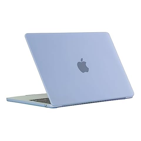 Ruban Case for MacBook Air 15 inch 2024 2023 Release A3114 A2941 M3 M2 Chip with Liquid Retina Display & Touch ID, Protective Plastic Hard Shell Case Cover (Air Blue) Cover