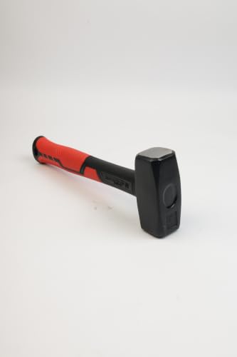 Image of SPARTAN 1240g Club Hammer | Drop Forged Carbon Steel Head with Pointed Chisel End | Heavy Duty Fibreglass Anti-Slip Handle | Masonry, Stone Cutting, Brickwork, Concrete & Demolition Hammer