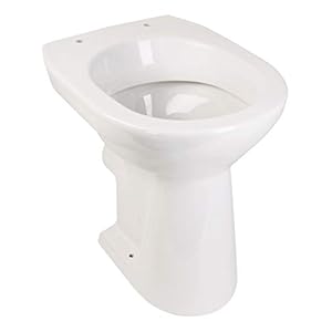 ‘aquaSu® Stand-WC +6 cm | Erhöhtes WC +6 cm | Bodenstehende Toilette | Erhöhtes WC | Für große Menschen und für Senioren | Geruchsarmer Tiefspüler | Abgang waagerecht | Weiß | Klo | 02583 6