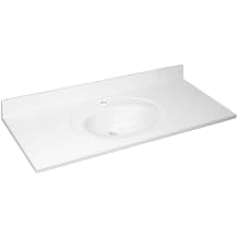 Bowery Hill 49x22" Traditional Marble Single Bowl Vanity Top in Solid White