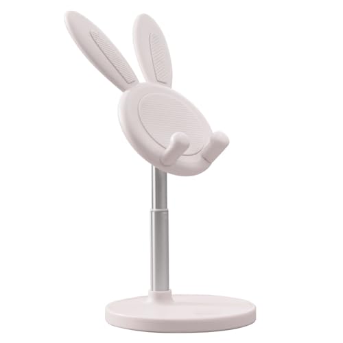 CHEOTIME Support de téléphone Portable réglable, Lapin Mignon, Angle de Hauteur Portable, Support de Bureau réglable pour Tablette, Accessoires de Bureau, Gadgets de Cuisine (Weiß)