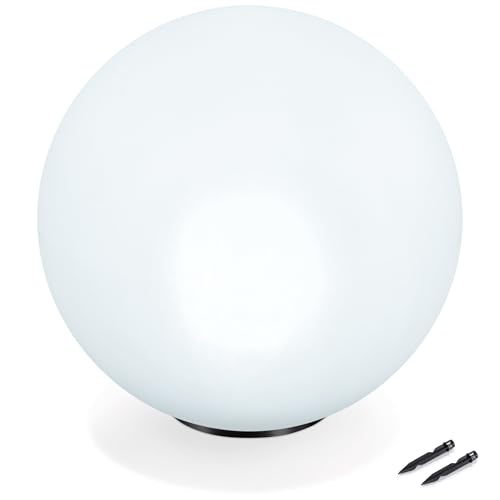 Esotec Solarkugel für den Garten, 50cm, 7 Farben, multicolor, LED Gartenkugel, Akku, Lichtkugel, Gartenkugel, draußen, Solarleuchte, Kugelleuchte, 6500K, winterfest, outdoor, 102612