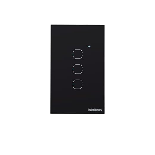 Interruptor Smart Wi-Fi Touch Com 3 Teclas EWS 1003 Preto Intelbras