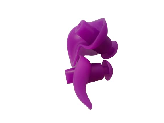 Silicone Swimming Waterproof Soft Ear Plugs Reusable Anti-Noise Dust-Proof Water Diving Sports Earplugs Accessories (Purple)