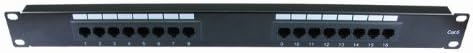 rhinocables - CAT6 Network Patch Panel, 16 Port