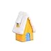 New Classic Christmas Snow House Figurine Giardino in miniatura Mestiere in resina Paesaggio in miniatura Decorazione domestica Giallo