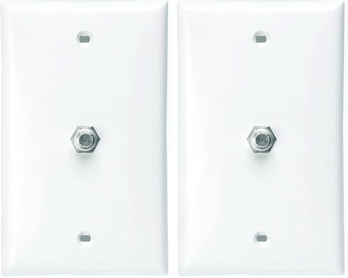 Leviton Standard Video Wall Jack, F Connector, 80781-W, White image 4