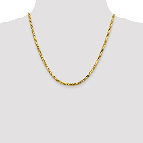 Diamond2Deal 14k Yellow Gold 3.1mm Spiga Wheat Chain Necklace 20" Necklace 9.75g4