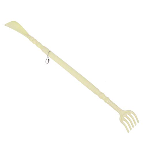Versatile Long-Handle Back Scratcher and Shoe Horn for Seniors and Expecting Mothers in Red and Beige - Image 3