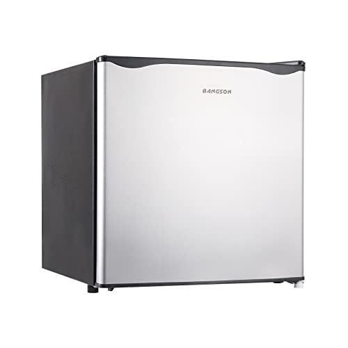 BANGSON Upright Freezer,1.1Cu.ft Energy-Saving Mini Freezer with Removable Shelf, Single Door Small Freezer for Home/Dorms/Apartment/Office(Silver)