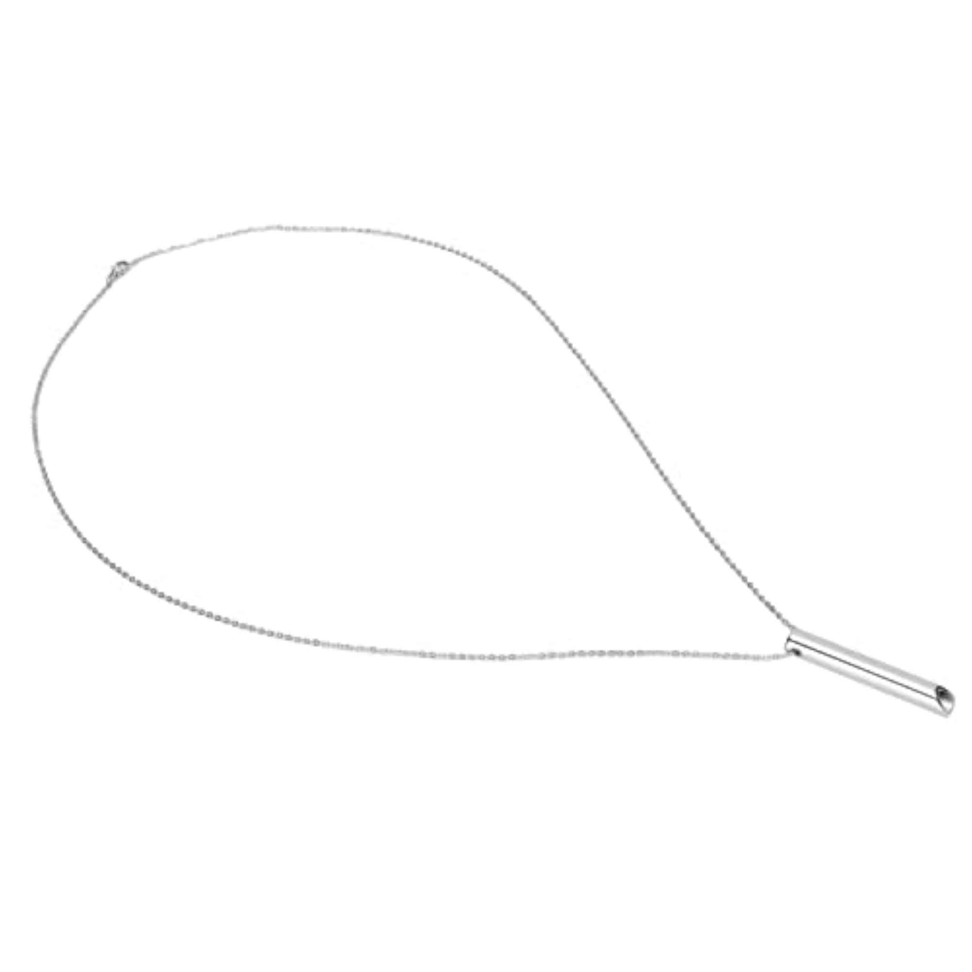 Men's Stainless Steel Anxiety Whistle Mindful Breathing Necklace