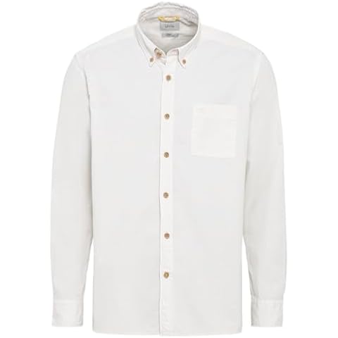 camel active Men's Poplin Basic Shirt, Broken White Cover