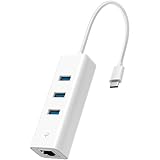 Compact et léger TP-Link UE330C Hub Adaptateur USB C vers USB 3.0 Ethernet, Adaptateur Ethernet USB C Gigabit avec 3 Ports USB 3.0, Brancher et Utiliser, Compatible avec Windows, Mac, Linux, iPad