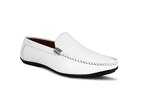 DIGITUS CRUCIS Mens Loafers & Moccasins Casual Light Weight Synthetic Leather Comfortable Formal White Shoes for Boys (White, 9) (B0CK7BSH6J) Amazon Price History, Amazon Price Tracker