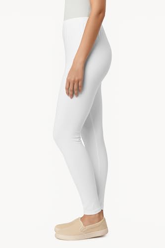 Image of Women's Cotton Lycra Ankle Length Leggings | Regular Rise, Soft 4 Way Stretch Fabric | Casual & Ethnic Wear