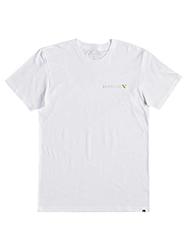 T-shirt Quiksilver blanc manches courtes col rond imprimé palmiers taille XXL