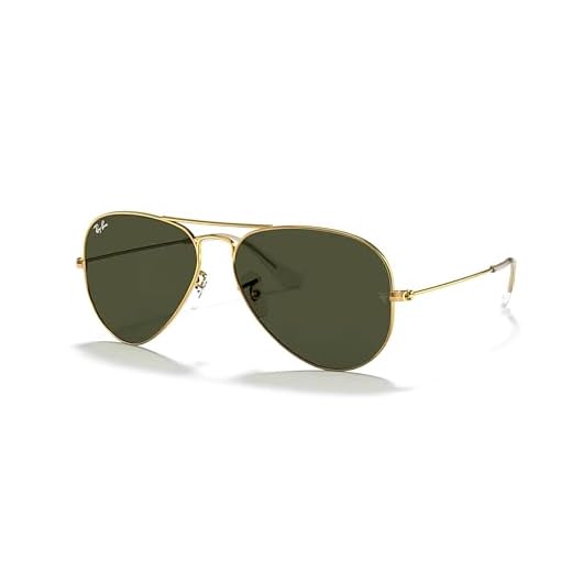Ray-Ban RB3025 Aviator Large Metal W3234 55M Gold/Crystal Lens Gray Green Sunglasses for Men for Women +Bundle with Accessory Eyewear Kit