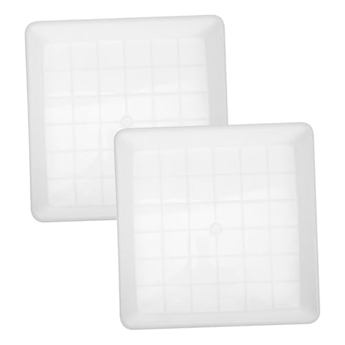 Veemoon Bandejas Cuadradas de Plástico para Macetas 35 CM Blancas 2 Piezas Bandejas Recolectoras de Agua para Plantas de Exterior para Suculentas y Bonsáis