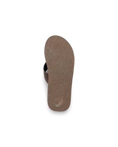 Image of Volcom Men's Daycation Flip Flop Sandal - Soft Brushed Recliner Comfort Foam Footbed, Black /Black, 8