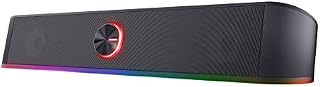 Trust Gaming GXT 619 Thorne RGB Illuminated Soundbar, PC Speakers, 12W Peak Power, 3.5 mm Jack, USB Powered Soundbar, Stereo Sound System for PC, Desktop, Laptop, Computer - Black