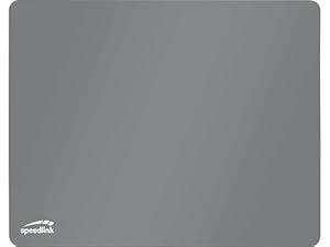 Speedlink ATECS Soft Gaming Mauspad M 38 x 30 cm - Mousepad mittelgroß, Glatte Textil Oberfläche, Maus Unterlage für Gamer, Büro, Schreibtisch, Tastatur, rutschfest, grau