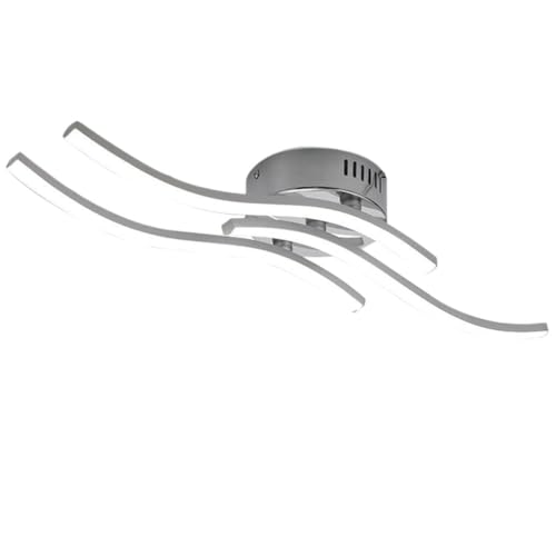 CRILSTYLEO Plafón tres ondas Colgante lámpara Luces LED condujo tirador de luz dorado plafones led plafón led decoración casa foco plafon led lampara creativa luz de techo de onda Yellow