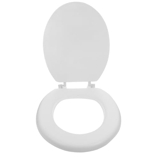 Angoily Siège De Toilette Allongé En Mousse Souple Rembourrée Avec Couvercle Facile À Nettoyer Pour Salle De Bain Confort Et Soutien Améliorés