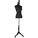 Female Mannequin Torso Body Dress Form with Black Adjustable Tripod Stand for Clothing Dress Jewelry Display (All Black)