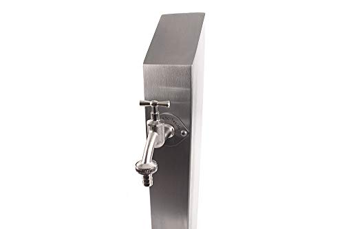 KTC Tec Water Column TSQS 730 Stainless Steel V2A Water Pump Water Tap Station Garden Tap Pit Pit Pump Irrigation Garden Dispenser Square Square