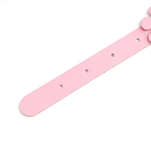 MILAKOO Punk Gothic Blummen Choker mit herzformiger Ring Damen Punk Rock Halsband pink PU Lederhalsband