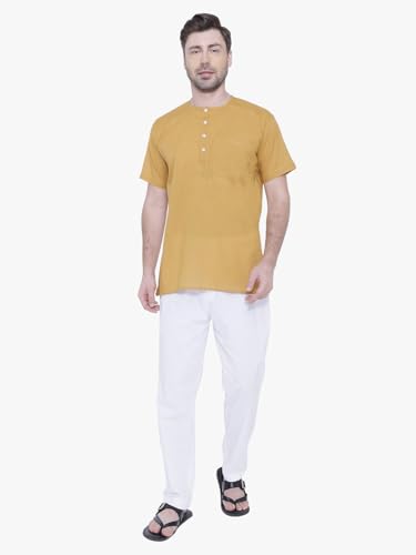 Image of Rajubhai Hargovindas Men's Pure Cotton Short Kurta | Pack of 4 |