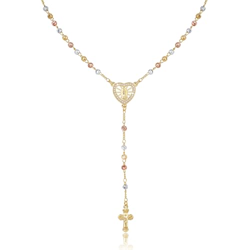 Virgin Mary Cross Rosary Necklace