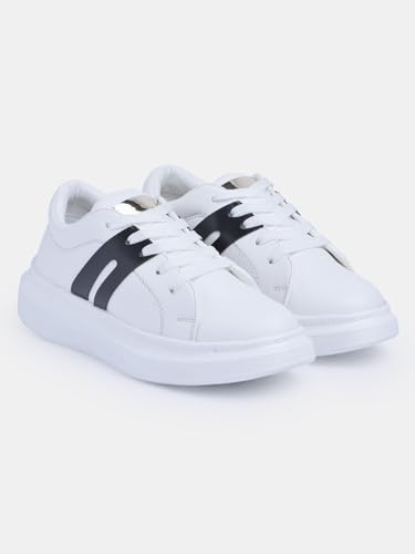 Image of Longwalk White Sneakers for Women & Girls | Trendy & Lightweight Casual Shoes