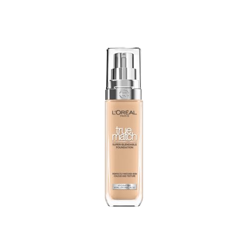 Base de maquillaje líquida L'Oreal Paris True Match, cuidado de la piel con infusión de hialurónico