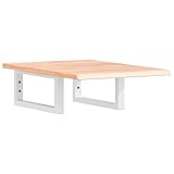 Gecheer Mensola,Ripiano,a Parete per Lavabo,Lavandino,in Legno Massello di Rovere,60x40x2 cm,Porta Lavabo Sospeso in Legno Massello,Porta Lavandino in Legno,Sottolavabo Sospeso da Bagno