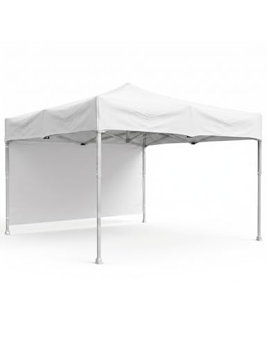 Image of ORILEY Heavy Duty Gazebo Tent 6.5 ft | 17.5 Kg Strong Frame | Foldable Pop-Up Canopy Tent with 3 Side Open | UV Protection Outdoor Folding Tent for Garden, Terrace, Events & Promotional Use (White)