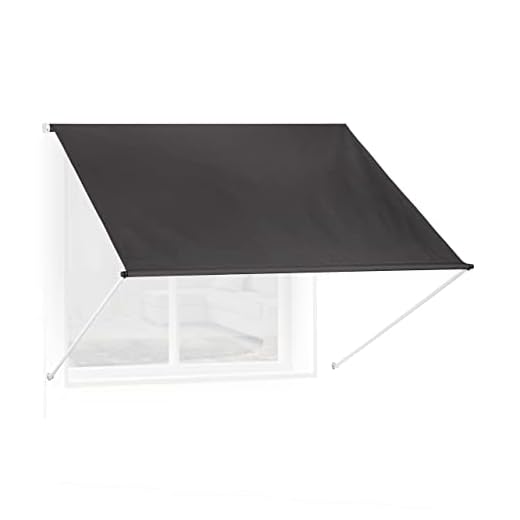 Relaxdays Toldo Ventana, Sombreo para Ventana, Anti-UV, Cordón de izada, Poliéster y Metal, 200x120 cm, Color Antracita