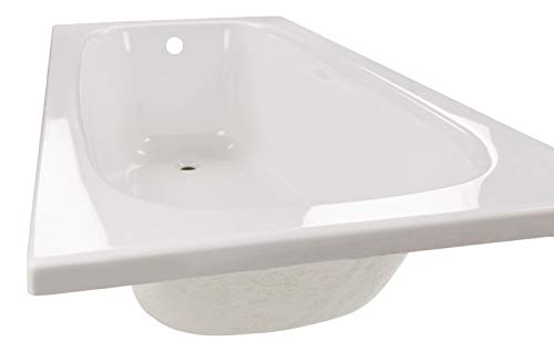 Calmwaters® Premium Badewanne Komplettset 170x75 cm Original, Made in EU, 3in1 Acryl-Badewanne mit Wannenträger & Ablaufgarnitur, Körperformbadewanne, Rechteckbadewanne 170 x 75, 200 l, Weiß