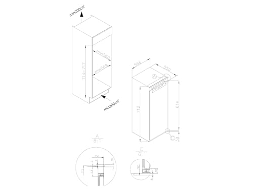 Amica EGSX 321 210 Gefrierschrank, 712 mm Nische, Festtür-Technik, Energieeffizienzklasse D