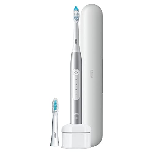 Oral-B Pulsonic Slim Luxe 4500 Elektrische Schallzahnbürste, platin & Pulsonic Clean Aufsteckbürsten für Schallzahnbürsten, Zahnbürstenaufsatz für Oral-B Schallzahnbürste,2 Stück (1 er Pack) – Bild 5