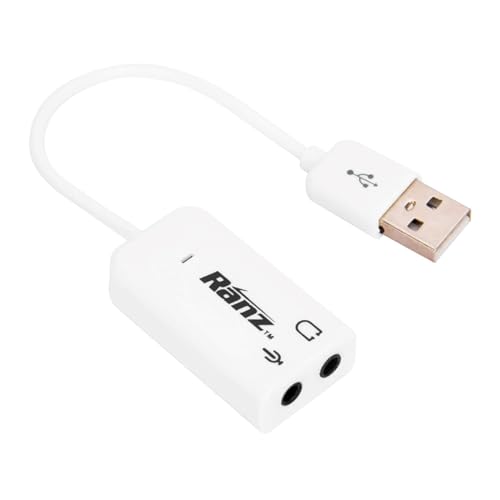 Ranz USB to Sound 7.1Ch with 3.5MM Headphone and Microphone Jacks Stereo External Sound Card 512Mbps Transmission Rate USB 2.0 Type A Connector(OS:-Windows-XP,Server,2023,7,10,11,Mac OS,Ubuntu) Ranz USB to Sound 7.1Ch with 3.5MM Headphone and Microphone Jacks Stereo External Sound Card 512Mbps Transmission Rate USB 2.0 Type A Connector(OS:-Windows-XP,Server,2023,7,10,11,Mac OS,Ubuntu)
