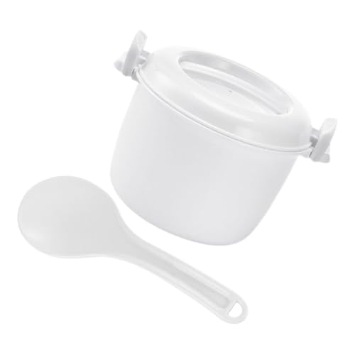 PRETYZOOM 1Set Portable Microwave Rice Cooker with Spoon Food Grade Insulated Design for Easy Handling for Home Office and Healthy Meal Prep