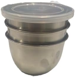 Stainless Steel Prep Bowls with Clear Lids, Set of 3